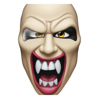 gene simmons kiss mask demonstrates a tongue sticker