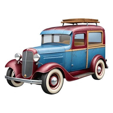 A 1934 rustic old antique rat Chevrolet hot rod caravan that’s blue and cherry pearl  sticker