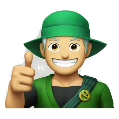 Zoro smiling and doing a thumbs up sticker