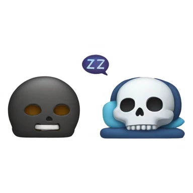 sleep (zzz) and skull emoji sticker
