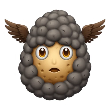 storm cloud and a potato with wings sticker