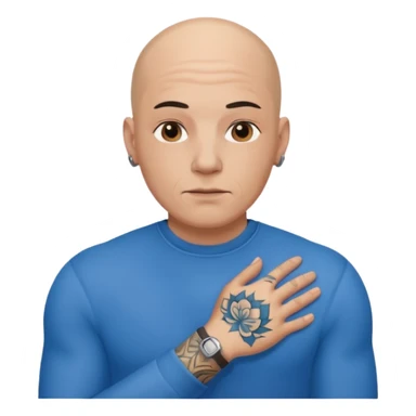 Sujeto pelon vestido de azul tatuado sticker