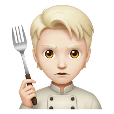 evil with utensils sticker