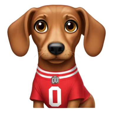 Wiener dog with Ohio state buckeyes jersey  sticker