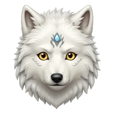 white wolf from Games of throne character face only front face sticker