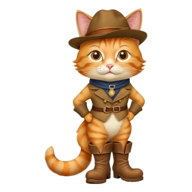 classic Puss in Boots with iconic hat and boots, confident pose sticker