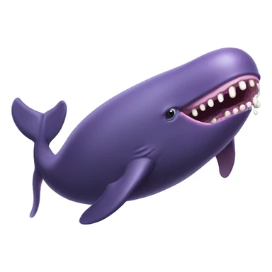 purple sperm whale with open mouth sticker