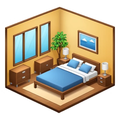 isometric room with furniture inside sticker