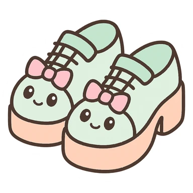 Remove the background, keep the shoes on a transparent background, kawaii style, no socks, no hearts. sticker