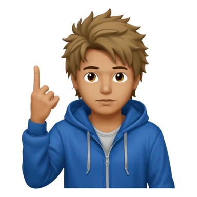 Moreno greñudo con capucha cuba la cara para el dedo del medio hombre sticker