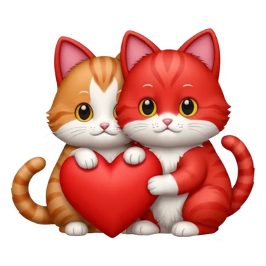 coeur et chats sticker