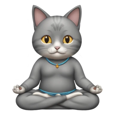 meditating cat sticker