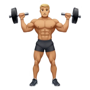 buff man dumbbell lunges sticker