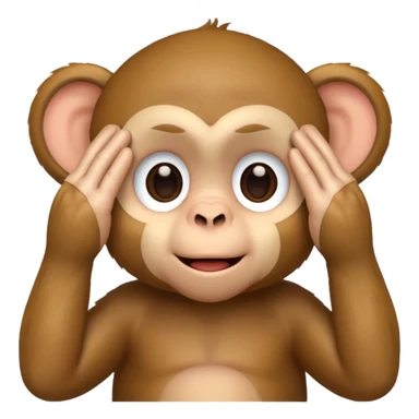 cute little monkey covering his eyes with his hands sticker