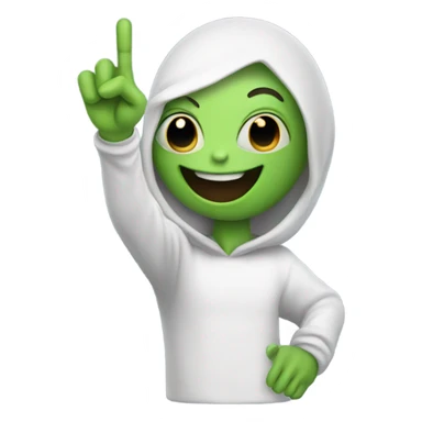 happy cute alien with peace sign sticker