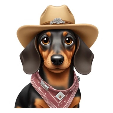 Dapple dachshund cowboy sticker