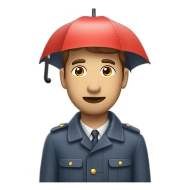 Royal Mail post man tired with umbrella  sticker