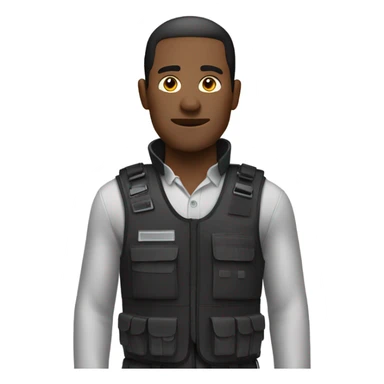 man standing with anti-stab vest sticker