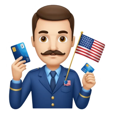 stefan cel mare credit card with us flagwith mustache sticker