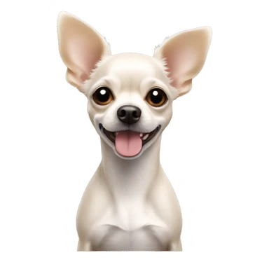 White wire hair Chihuahua poodle mix with pointy ears sticker