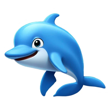 A blue dolphin walking around in a circus sticker