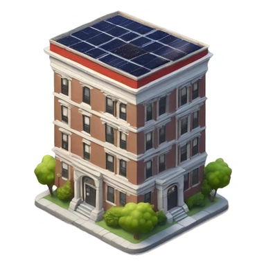 Apartment building shaped like the Ghost Busters Firehouse with solar lights and decorative and detailed interior design  sticker