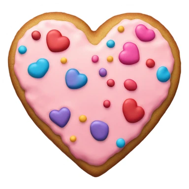Cookie heart with number 8 sticker