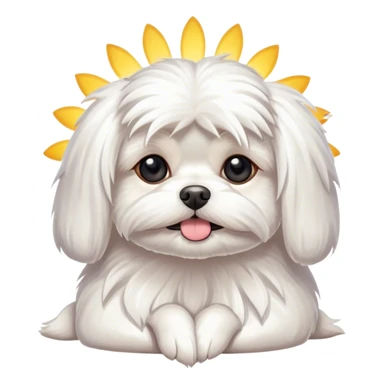 Maltese sun bathing sticker