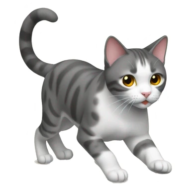 Un gato caminando en dos patas sticker