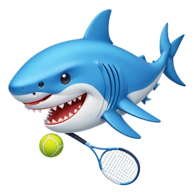 Puedes crear un emoji de un tiburon con tenis nike de color azul sticker