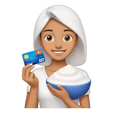 Happy emoji with creditcard in hand and a pile of white powder sticker