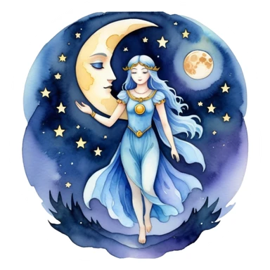 Tarot card the moon sticker