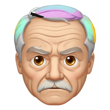 Grumpy old man with one eye sticker