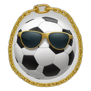 soccer ball wearing chain with shades looking like gangster sticker