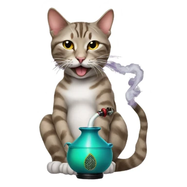 Cat smoking hookah sticker