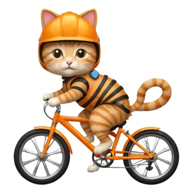 cat riding a bike sticker