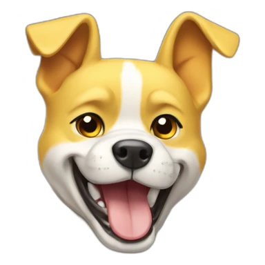 yellow and white dog with muscles and thumbs up showing the whole body sticker