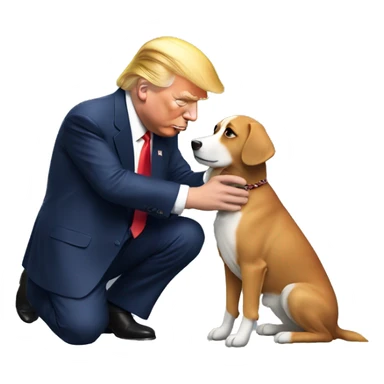 Donald Trump petting a dog  sticker