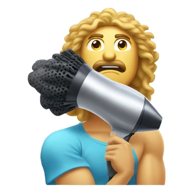 Fair skinned male God using a hair dryer  sticker