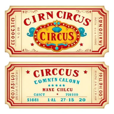 Vintage circus ticket sticker