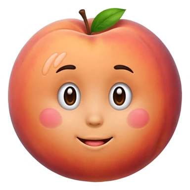 Peach emoji with hand imprint sticker