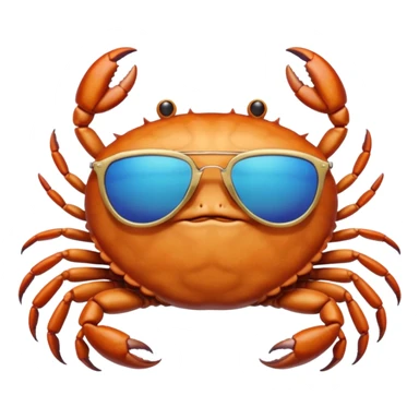 Alaska crab female and male are moving wearing a sunglass and 海港薈 sticker