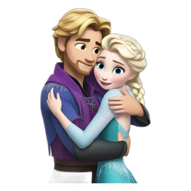 elsa hugs anna sticker