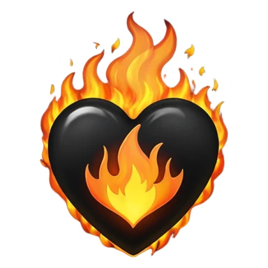 black heart on fire sticker