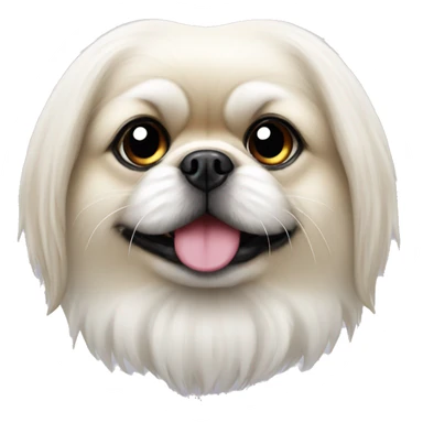 White pekingese sticker
