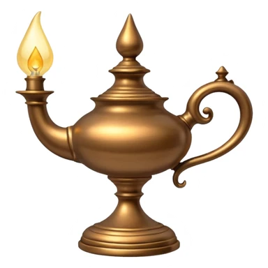 A hyperrealistic Antique bronze simple neat Magic lamp sticker