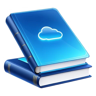 dark neon blue glass book, sky on the cover sticker