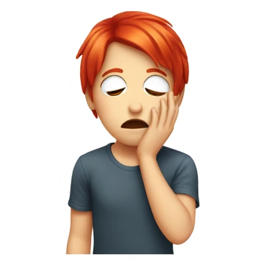 face palm emoji with red hair sticker