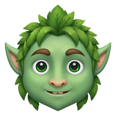 cute green firbolg face sticker