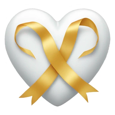 White heart with a ribbon sticker